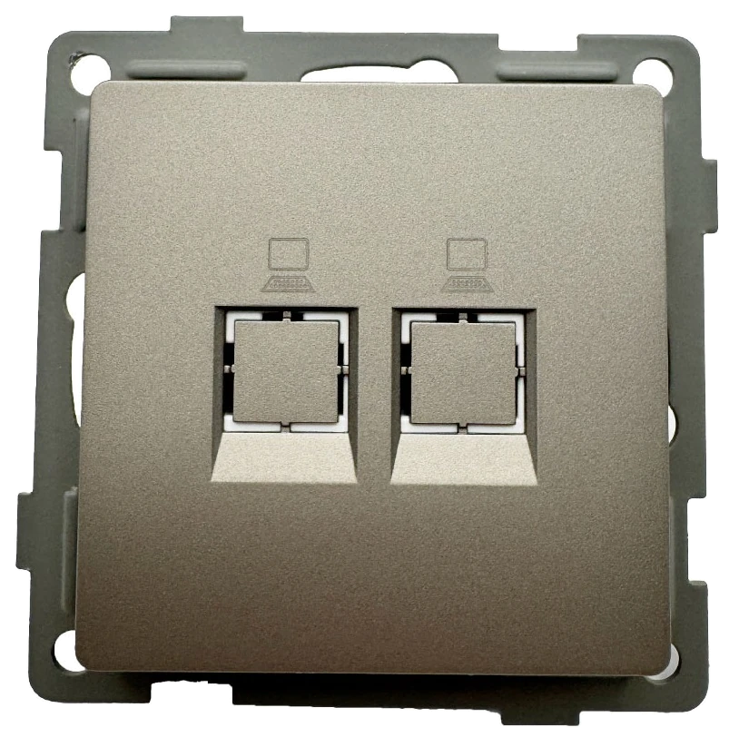 Розетка RJ45 2-я серая Софт-тач